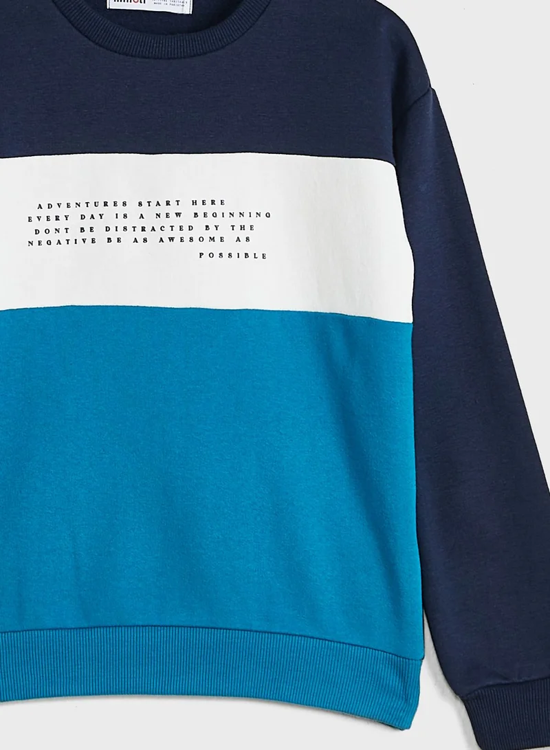 MINOTI Youth Colour Block Sweatshirt