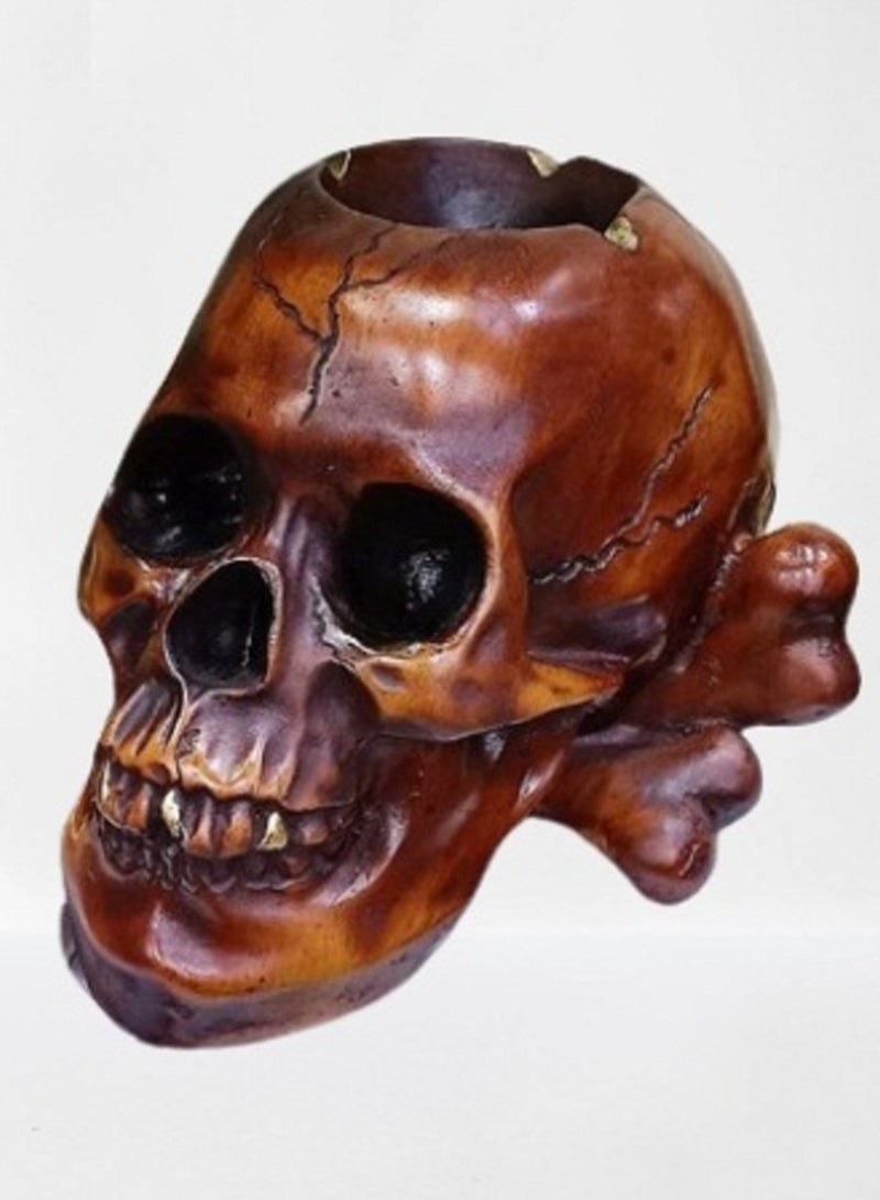 منفضة سجائر على شكل جمجمة بشرية (ارتفاع 15 سم) - Image 1
