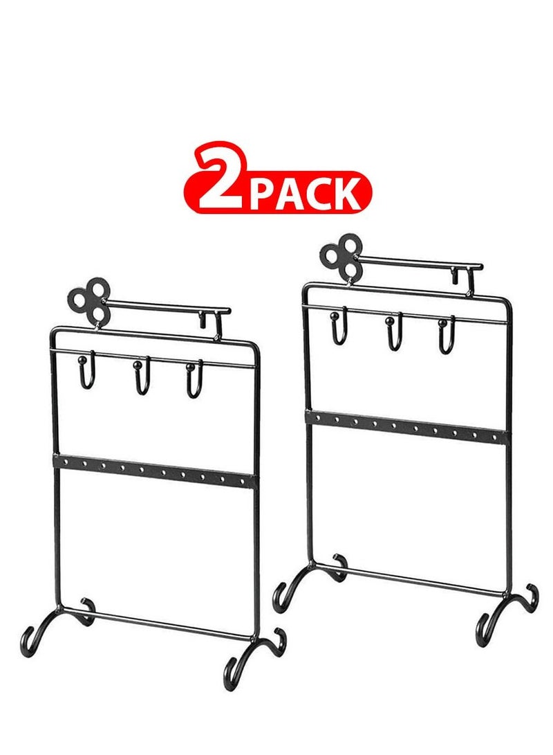 CATANES 2 Pack For Earrings Organizer Jewelry Display Iron Stand Black - Image 1
