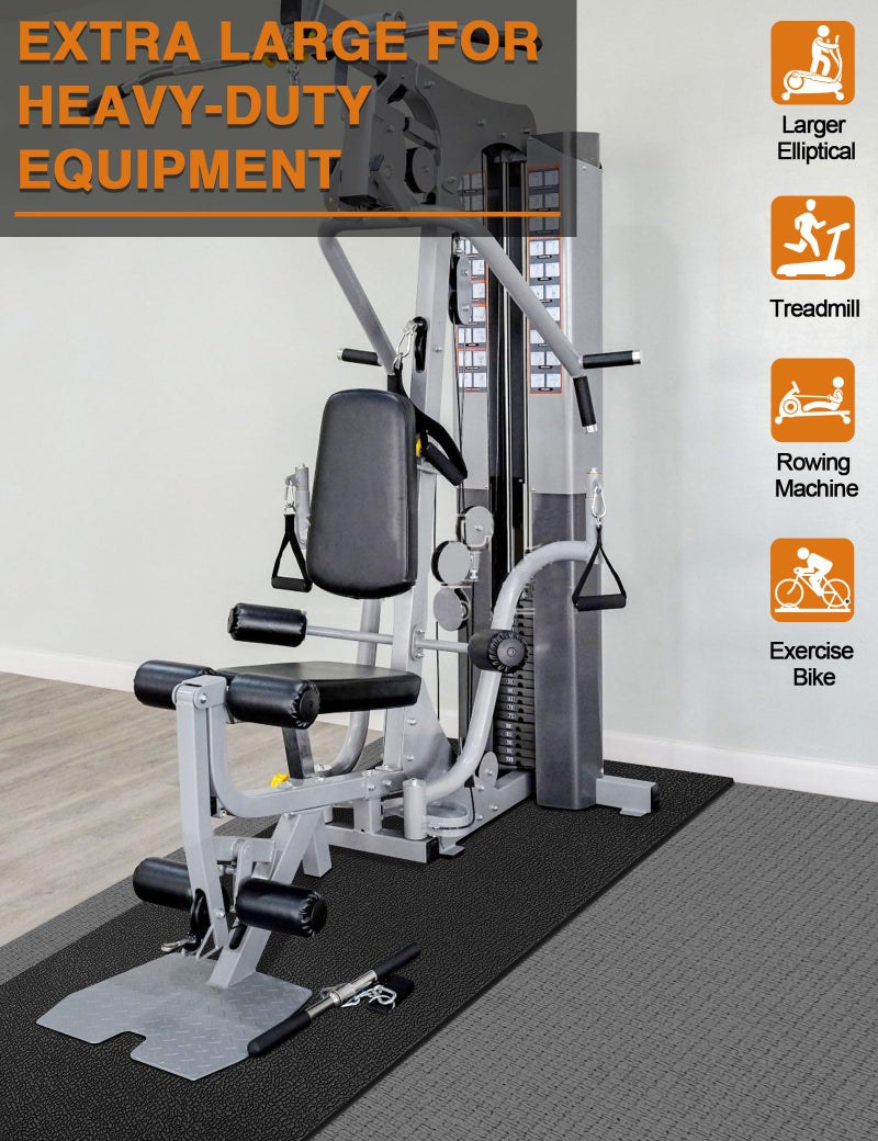 WERCHO Treadmill Mat 96"x36", WERCHO Walking Pad Mat for Carpet Hardwood Floors 6mm Heavy-Duty Exercise Equipment Mat for Rowing Machine, Treadmil Pad, Spin Bike, Elliptical Trainer, Home, Gym - Image 4