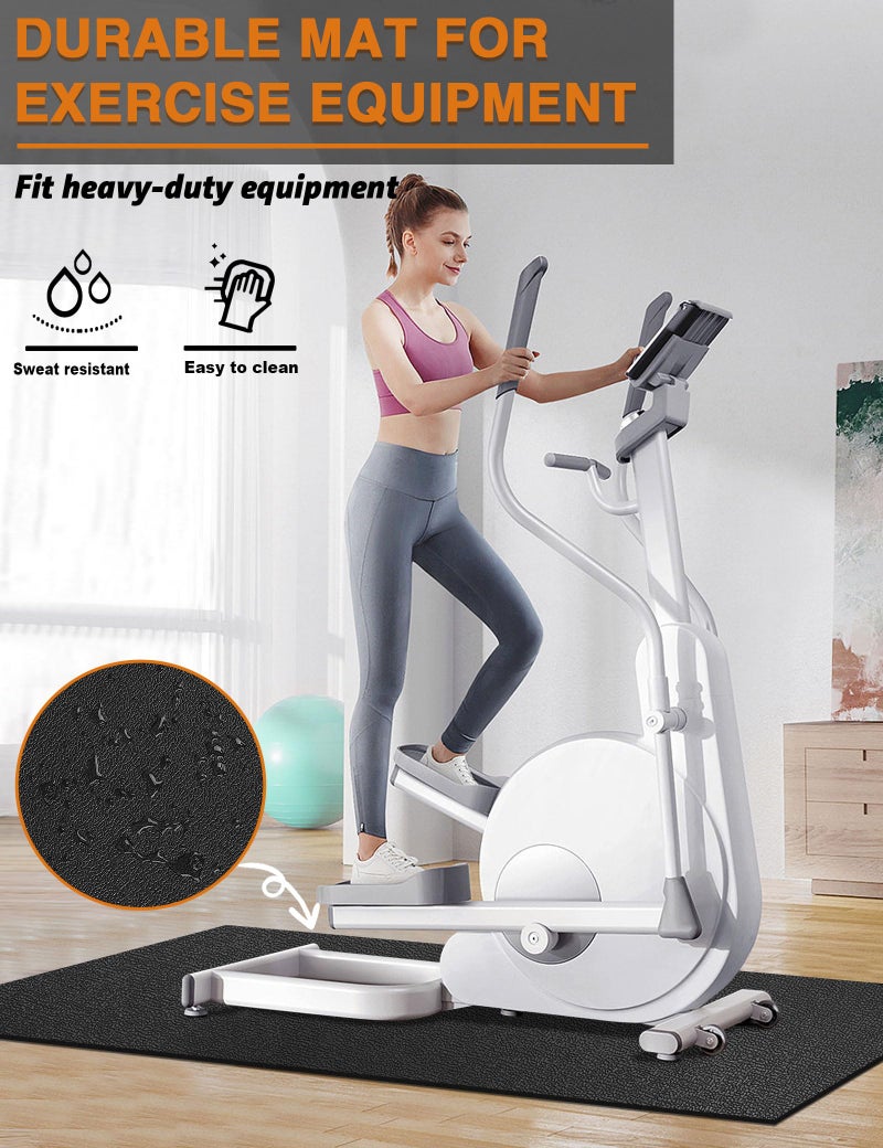 WERCHO Treadmill Mat 96"x36", WERCHO Walking Pad Mat for Carpet Hardwood Floors 6mm Heavy-Duty Exercise Equipment Mat for Rowing Machine, Treadmil Pad, Spin Bike, Elliptical Trainer, Home, Gym - Image 3