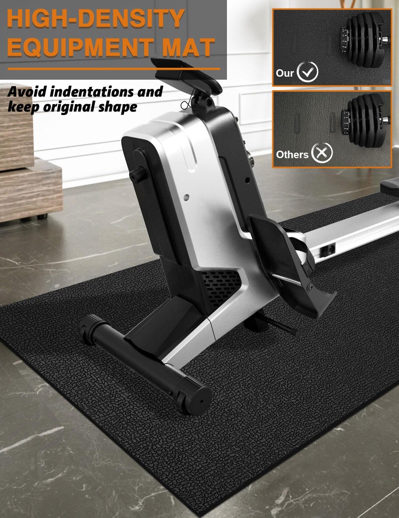 WERCHO Treadmill Mat 96"x36", WERCHO Walking Pad Mat for Carpet Hardwood Floors 6mm Heavy-Duty Exercise Equipment Mat for Rowing Machine, Treadmil Pad, Spin Bike, Elliptical Trainer, Home, Gym - Image 5