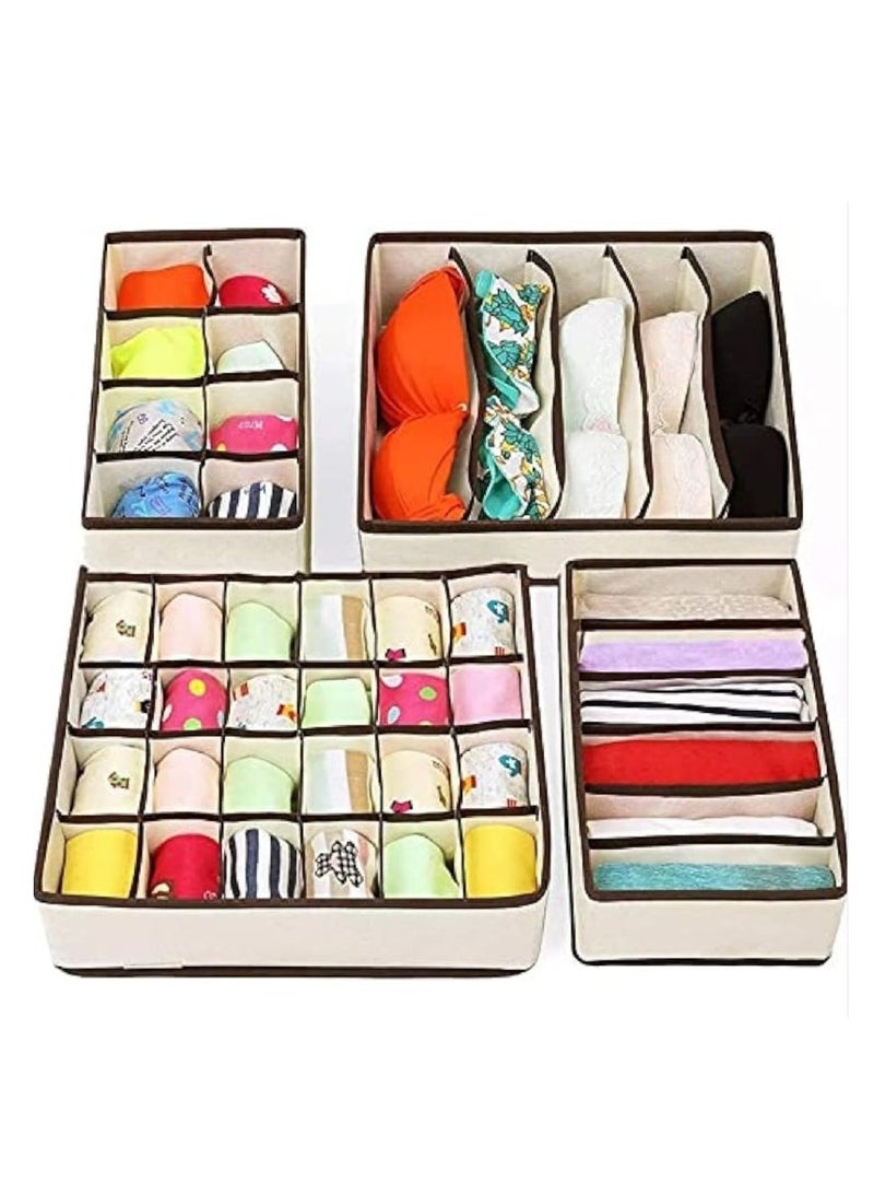 طقم صندوق منظم الملابس الداخلية مكون من 4 قطع - Image 1