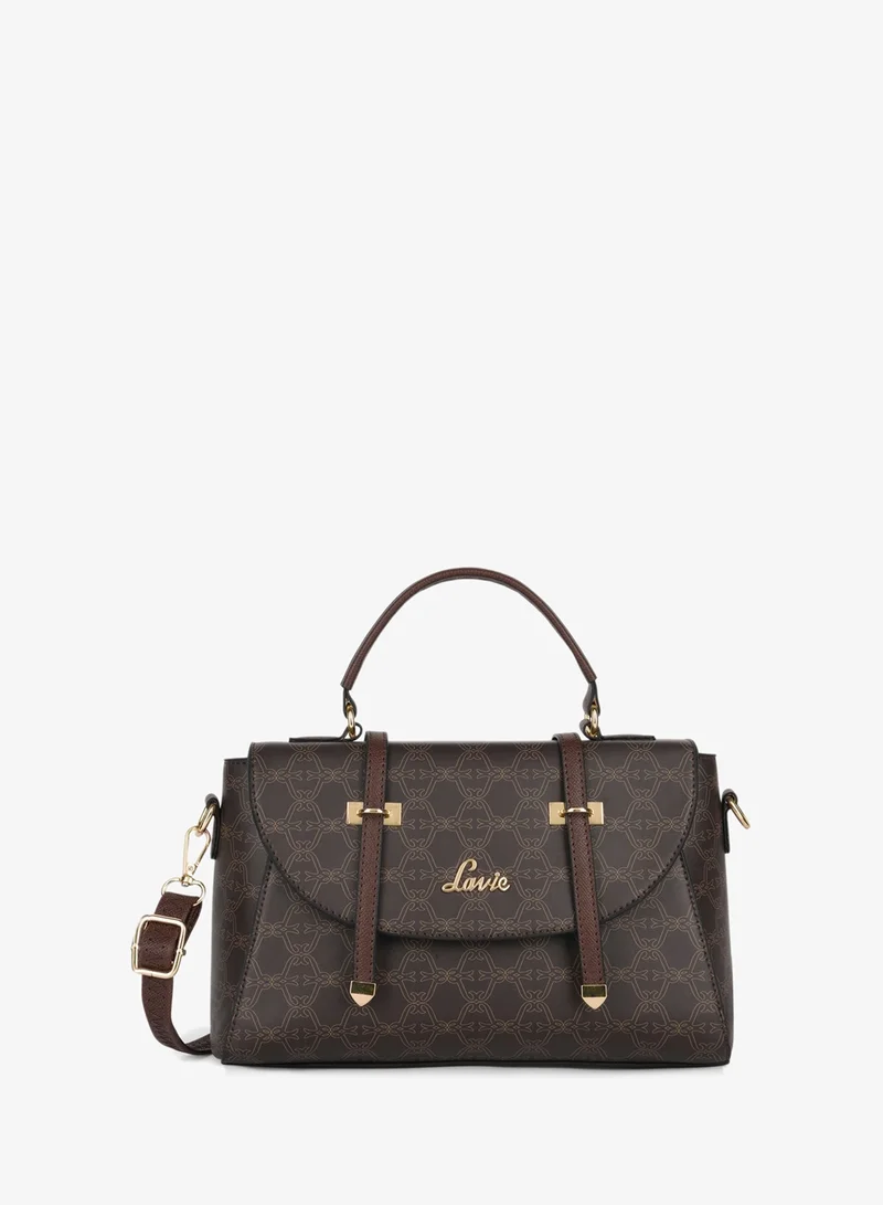 Lavie Women's Mono Beech Flap Satchel Handbag (Brown)