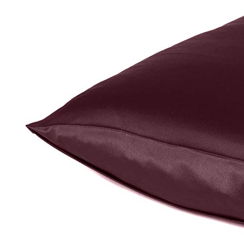 Oussum Satin Pillow case Soft & Comfortable Silk Pillowcase Solid Pillow Cover Single Pcs with Free Scrunchie (Grape Wine, Standard Size (20"x26") - Image 4