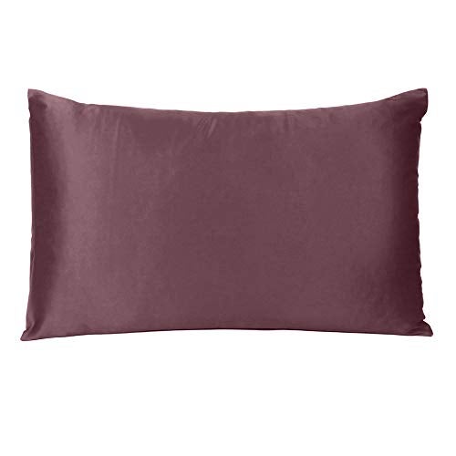 Oussum Satin Pillow case Soft & Comfortable Silk Pillowcase Solid Pillow Cover Single Pcs with Free Scrunchie (Grape Wine, Standard Size (20"x26") - Image 2