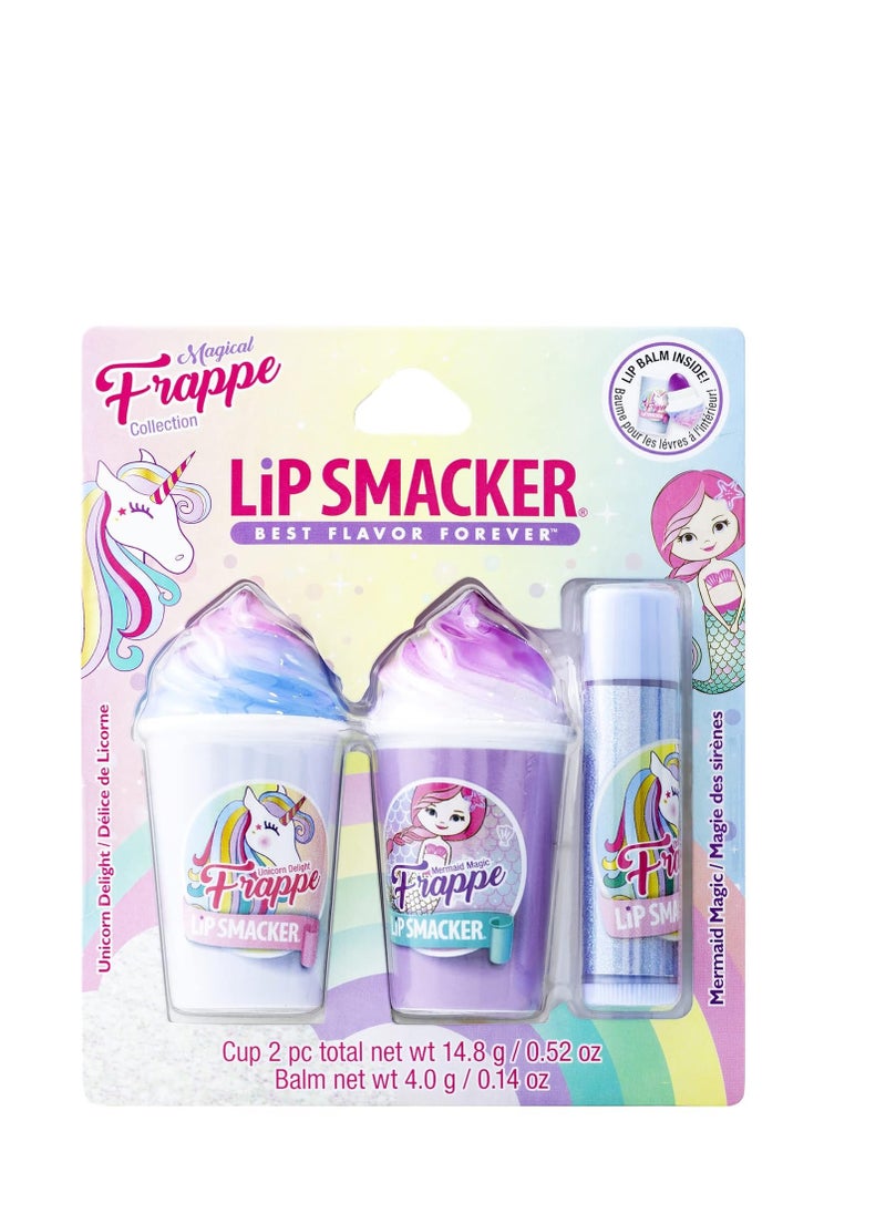 Lip Smacker Lip Smacker Magical Frappe Collection 3 Pack Beverage Lip Balm - Moisturizing, Soothing Unicorn & Mermaid Delight/Magic  - Image 1