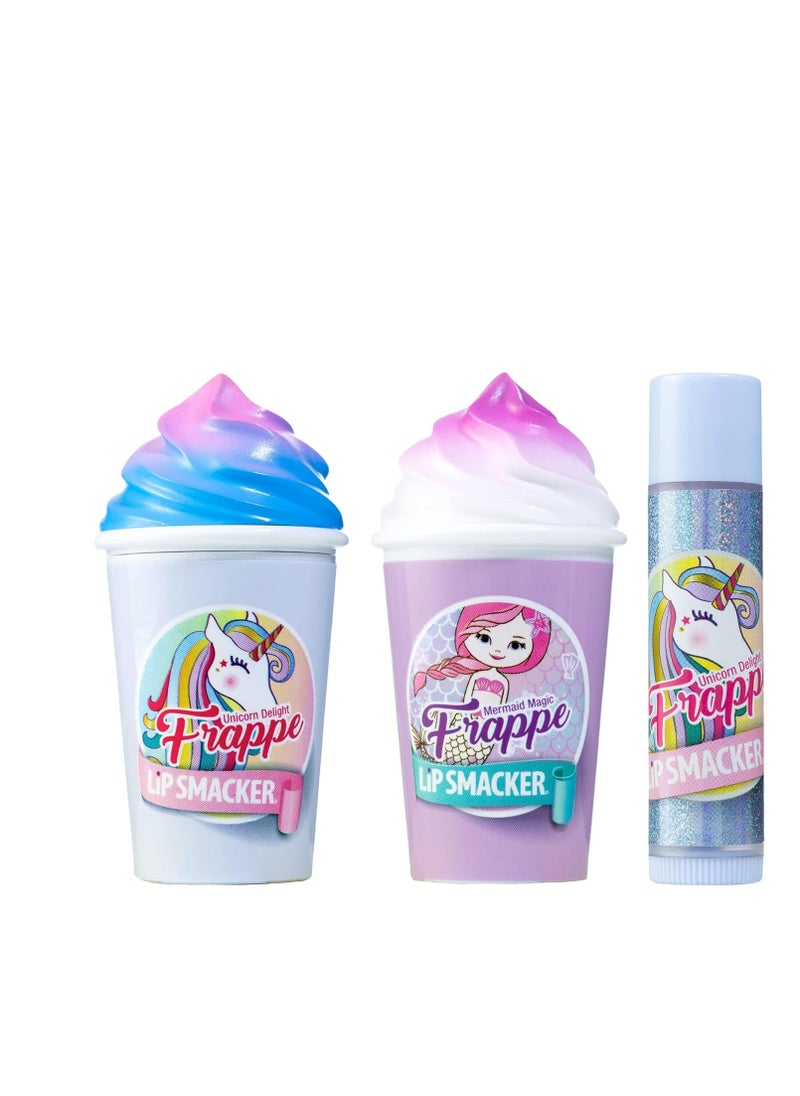 Lip Smacker Lip Smacker Magical Frappe Collection 3 Pack Beverage Lip Balm - Moisturizing, Soothing Unicorn & Mermaid Delight/Magic  - Image 2