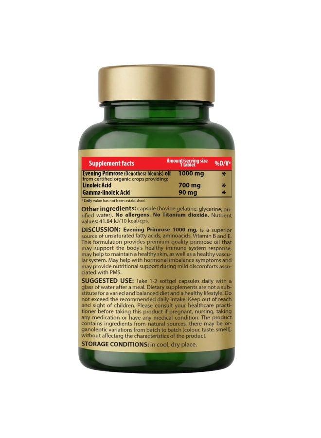 Cosmo Pharm Evening Primrose Oil 1000mg | Omega 6 & GLA, Supports Skin and Hormonal Balance for Women | 90 Softgels - Image 2