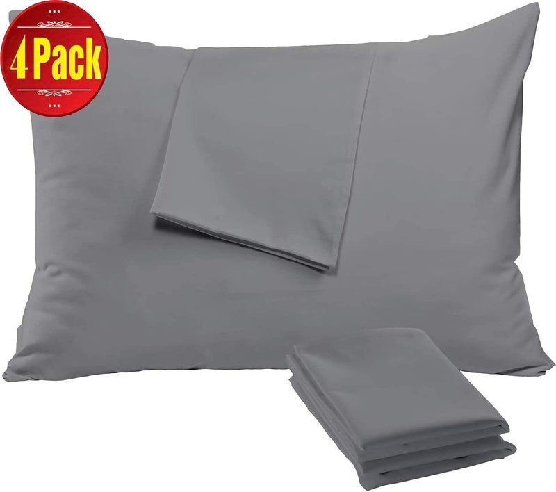 Niagara Sleep Solution 4 Pack Waterproof Grey Pillow Protectors Standard 20x26 Inches Smooth Zipper Premium Encasement Covers Quiet Cases Set - Image 2