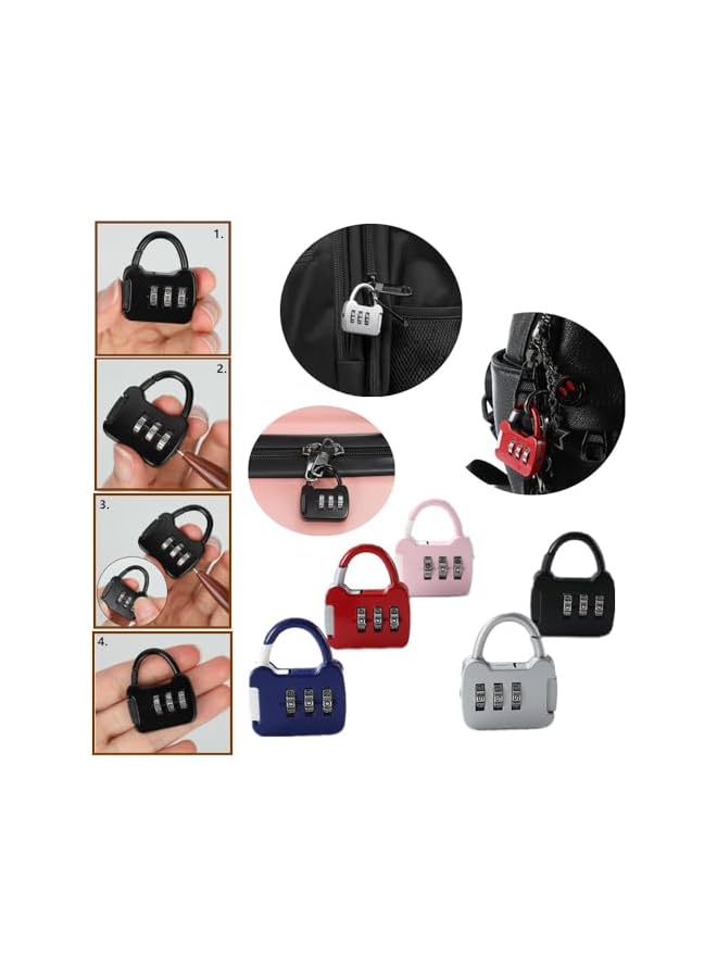 PROMASS PROMASS 5PCS Combination Padlock, Luggage Locks, 3 Digit Combination Padlock Mini Travel Resettable Code Lock, for School, Gym or Sports Locker, Toolbox, Box, Fence, Hasp Storage  - Image 5