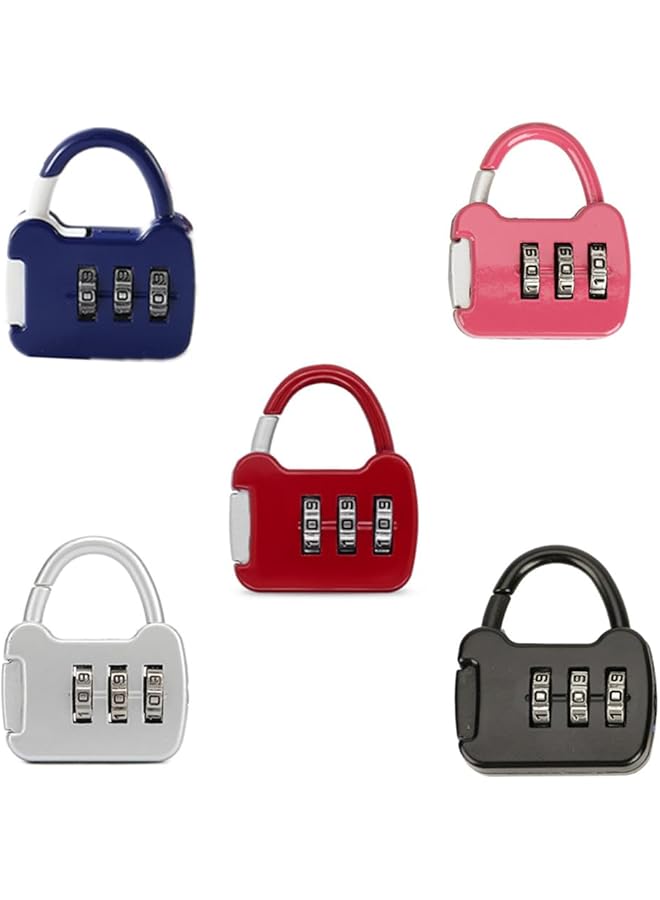 PROMASS PROMASS 5PCS Combination Padlock, Luggage Locks, 3 Digit Combination Padlock Mini Travel Resettable Code Lock, for School, Gym or Sports Locker, Toolbox, Box, Fence, Hasp Storage  - Image 1