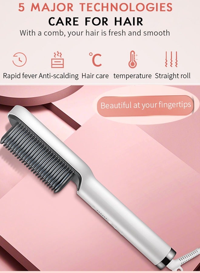 K.SKIN Hair Straightener Brush Hair Straightening Iron with Built-in Comb, 20s Fast Heating 5 Gears Settings Anti-Scald Perfect for Professional Salon at Home - Image 4