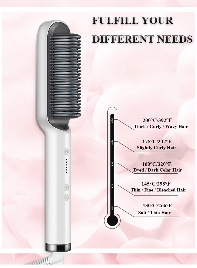 K.SKIN Hair Straightener Brush Hair Straightening Iron with Built-in Comb, 20s Fast Heating 5 Gears Settings Anti-Scald Perfect for Professional Salon at Home - Image 3