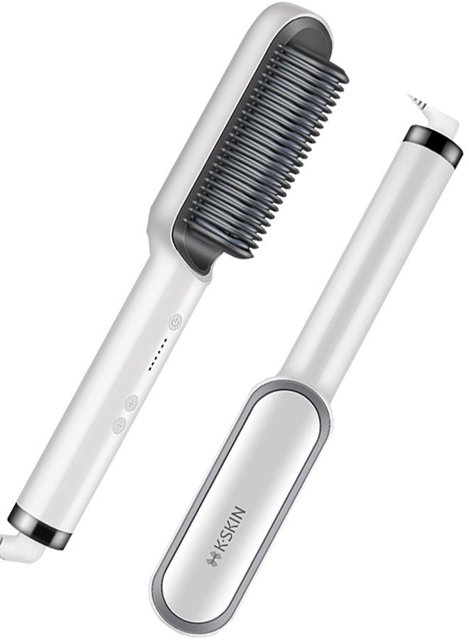 K.SKIN Hair Straightener Brush Hair Straightening Iron with Built-in Comb, 20s Fast Heating 5 Gears Settings Anti-Scald Perfect for Professional Salon at Home - Image 1