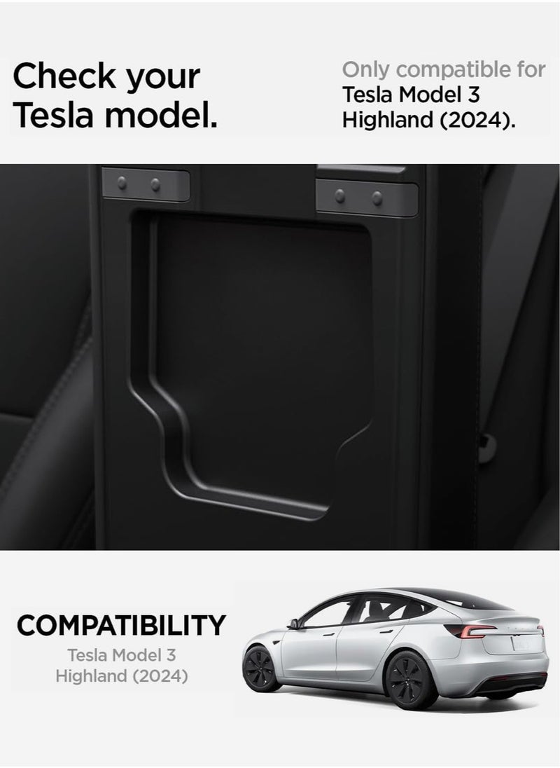 Spigen - One-Tap Hidden Storage Box (Carbon Edition) for Tesla Model 3 2024 Refresh Center Console Organizer Armrest - Image 1