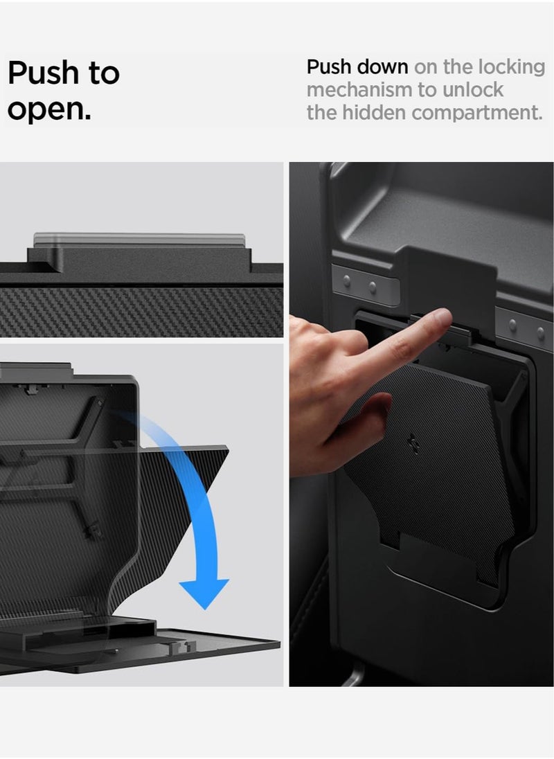 Spigen - One-Tap Hidden Storage Box (Carbon Edition) for Tesla Model 3 2024 Refresh Center Console Organizer Armrest - Image 1
