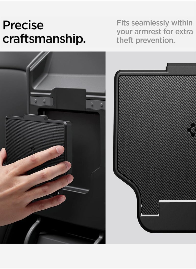 Spigen - One-Tap Hidden Storage Box (Carbon Edition) for Tesla Model 3 2024 Refresh Center Console Organizer Armrest - Image 1