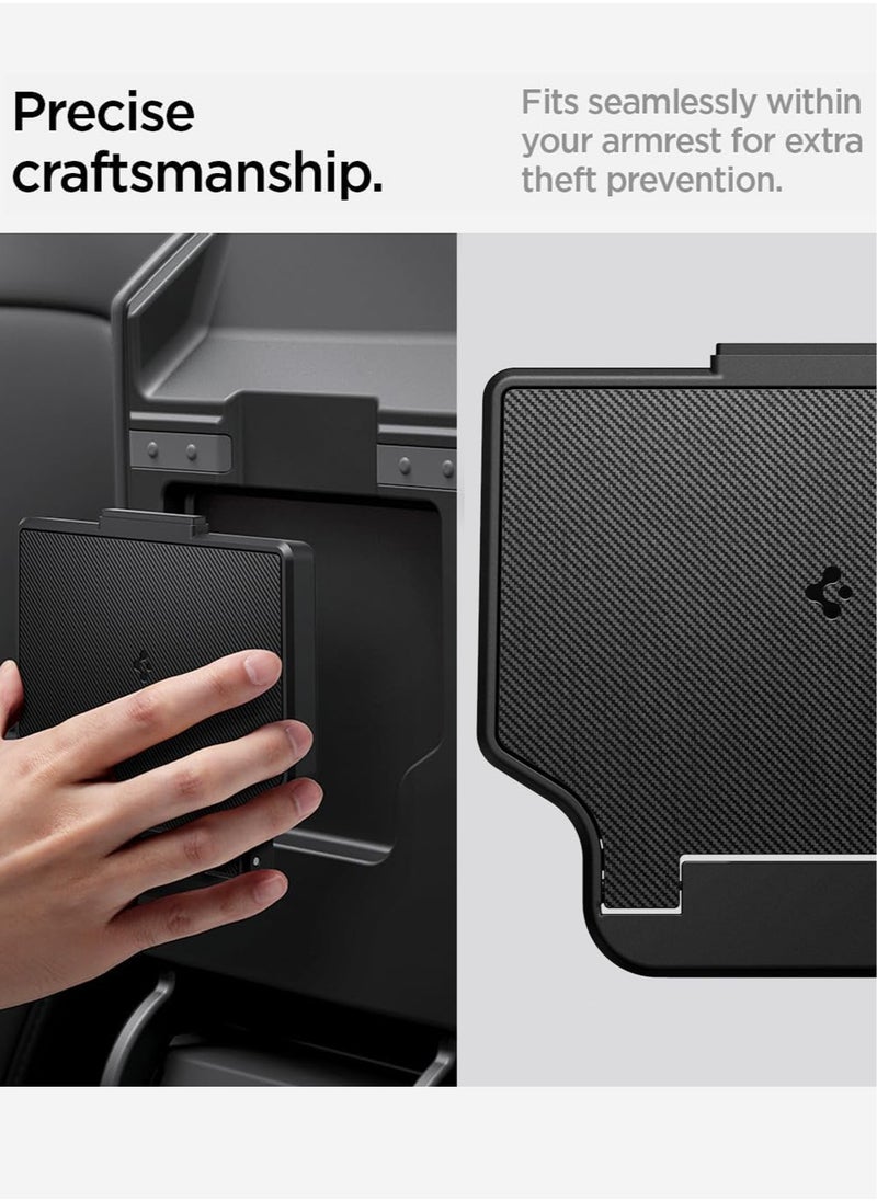 Spigen - One-Tap Hidden Storage Box (Carbon Edition) for Tesla Model 3 2024 Refresh Center Console Organizer Armrest - Image 1