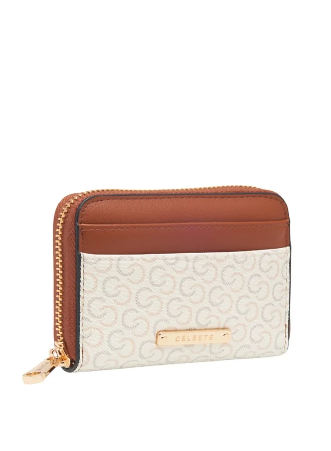 سيليست Monogram Print Zip Around Wallet