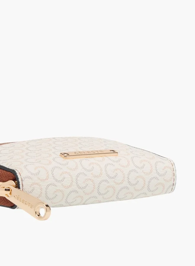 سيليست Monogram Print Zip Around Wallet
