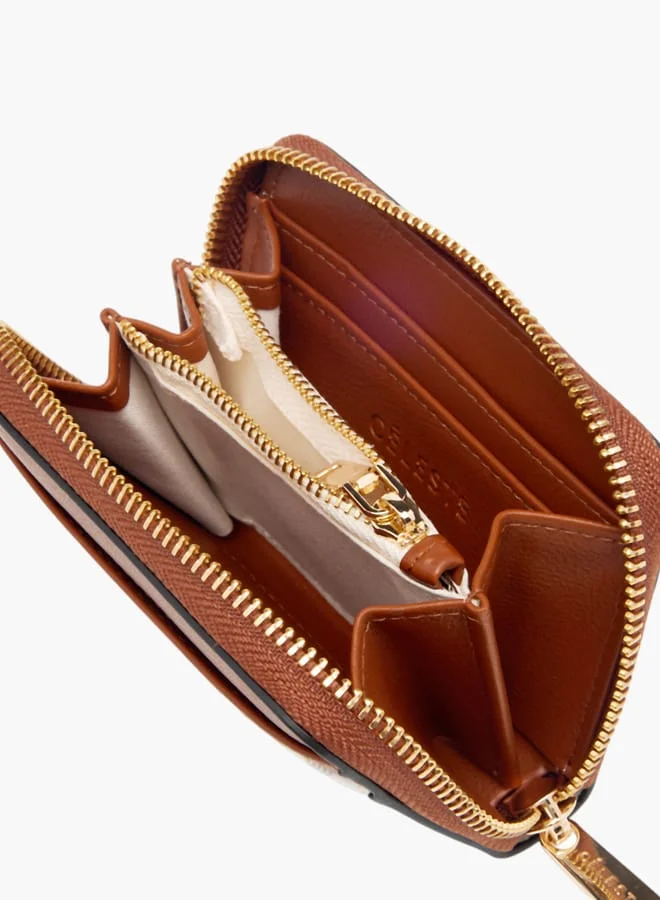 سيليست Monogram Print Zip Around Wallet
