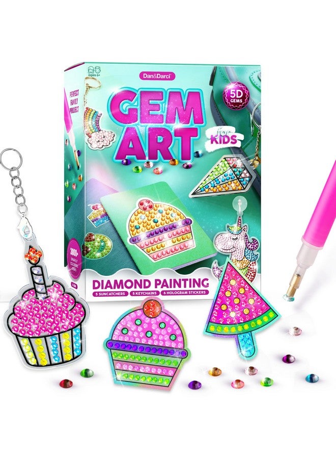 Dan&Darci Diamond Art Kit For Kids - Gem Painting Arts & Crafts Kits For Ages 6-12, Gifts For 6, 7, 8, 9, 10, 11, 12 Year Old Boy & Girl - Girls Birthday Toys Gift Ideas - Craft Activities Age 6+ - Image 1