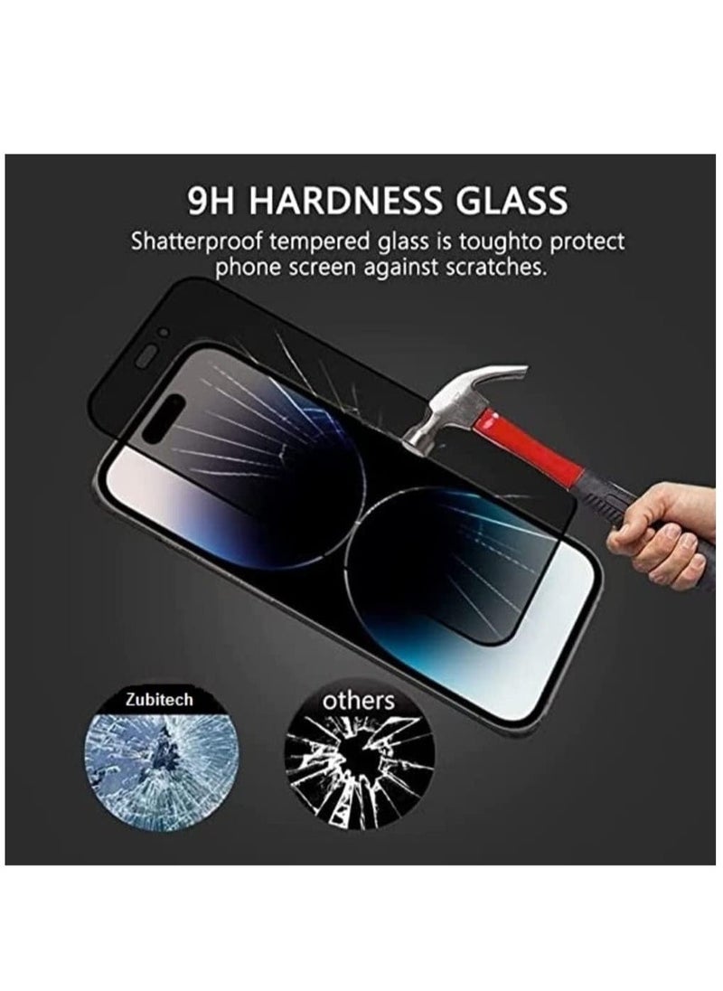 vesus iPhone 14 Pro Max Privacy Screen Protector Anti-Spy Tempered Glass Film 9H Hardness Scratch Resistant Bubble Free Anti Spy Tempered Glass Screen Protector - Image 3