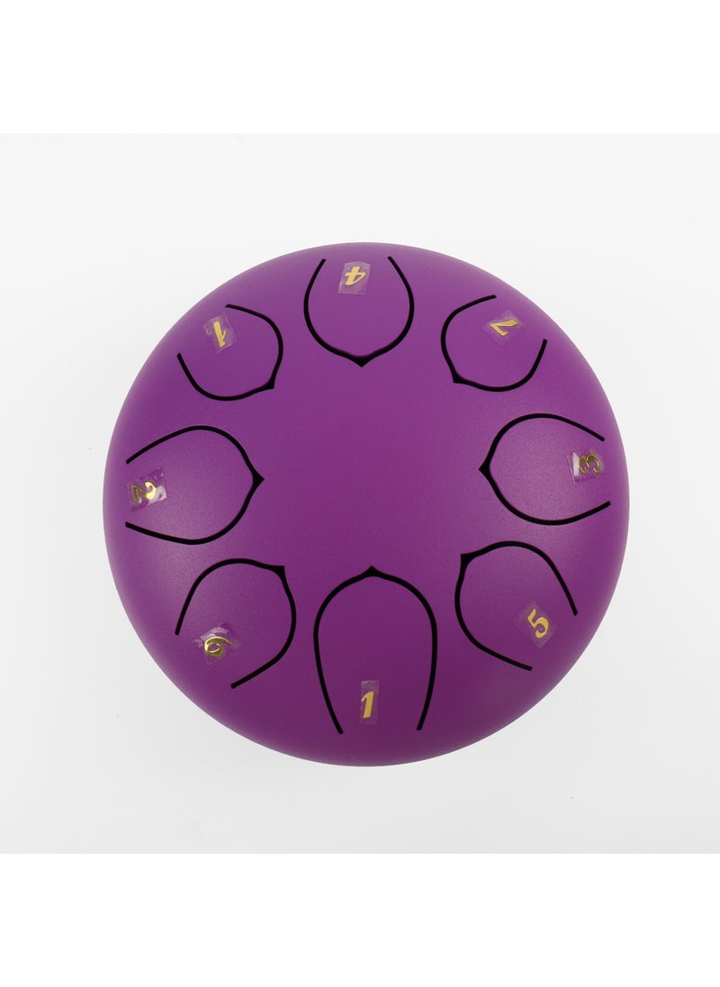 Generic 6-inch 8-Tone Steel Tongue Drum Purple light color 