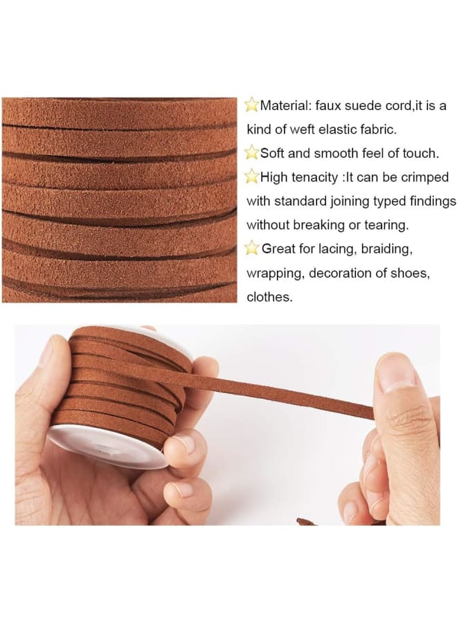 8 Rolls 5mm Faux Suede Cord Micro Fiber Leather Lace Velvet Beading Thread String (8 Colors Each 5 Yards) - Image 4