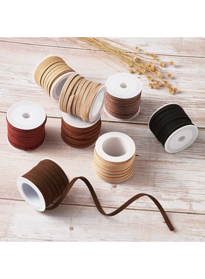 8 Rolls 5mm Faux Suede Cord Micro Fiber Leather Lace Velvet Beading Thread String (8 Colors Each 5 Yards) - Image 5
