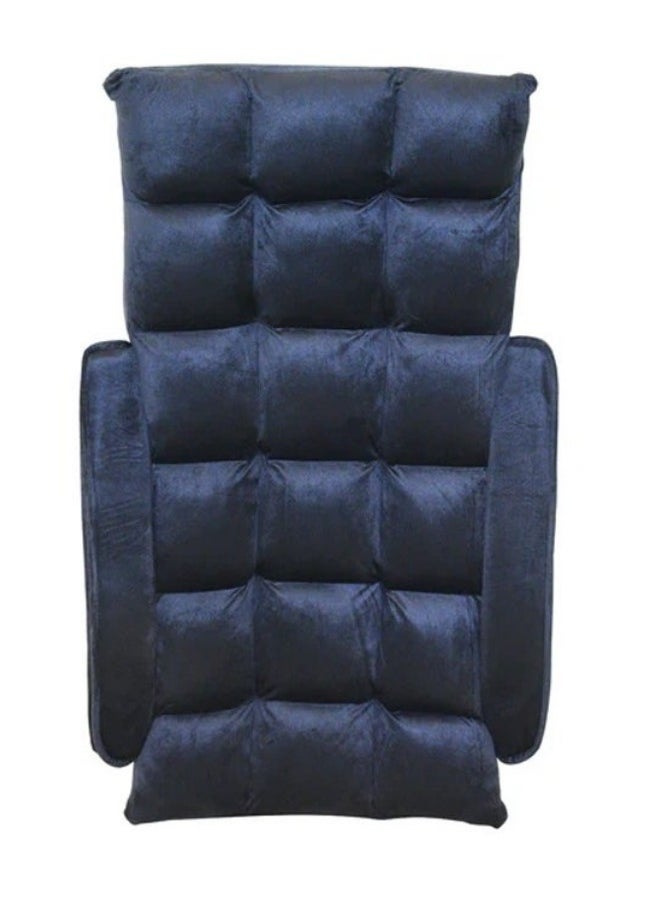 SMART HOME - Luxury 2-Piece Foldable Floor Chair Set with Armrest – Comfortable Velvet Fabric Recliner Chair for Relaxing and Camping, Comfortable Back Support, Folds Easily for Storage, Ideal for Living Rooms, Gaming, and Picnics, 60 x 54 x 54 cm, Black - Image 1