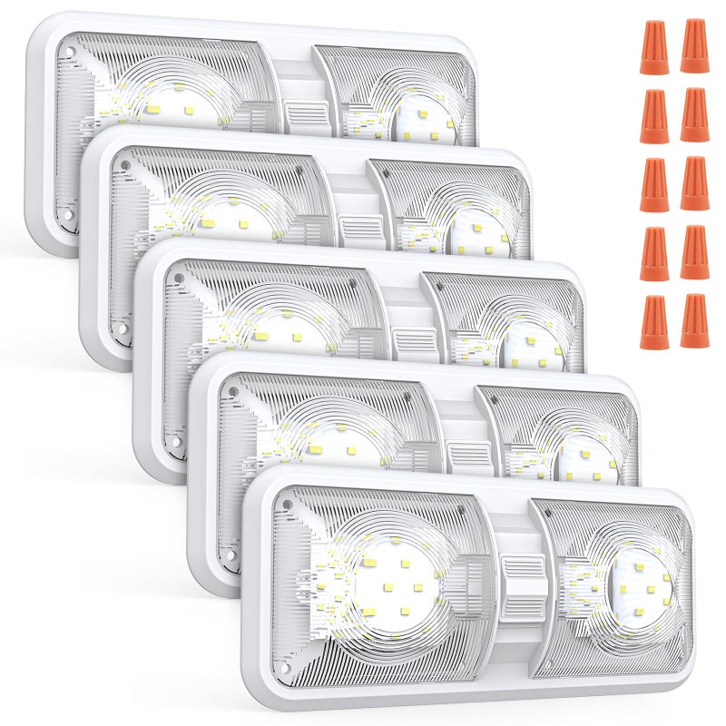 Aaleds RV Led Lights Interior 12v Volt Fixtures, 1000LM 8W Camper Light For Inside, Rv Ceiling Dome Lamp Led 12v With Switch For RV/Camper/Trailer/Boat (Natural White,4000K-4500K,5pack). - Image 1