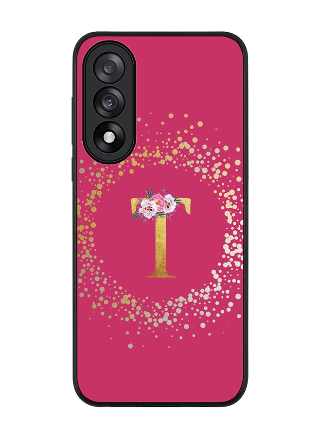 Stylizedd For OnePlus Nord 5 / Ace 5 Ultra Case,Slim fit Camera Protection, Shockproof Thin Phone cover  - Custom Monogram Floral - T ( Deep Pink )