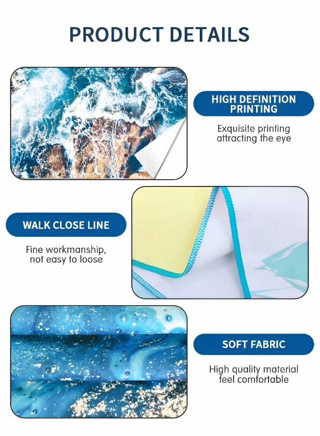 GROIC منشفة شاطئ من الألياف الدقيقة سريعة الجفاف، منشفة خفيفة الوزن فائقة الامتصاص، منشفة تخييم كبيرة الحجم، مناشف الشاطئ لحمام السباحة، والسباحة، والرياضات المائية - Image 3