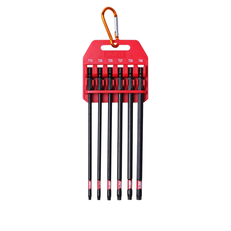Protorq Long Impact Bit Set T15T40 TORX 6Inch Length 6PieceIndustrial Strength 14 Hex Shank