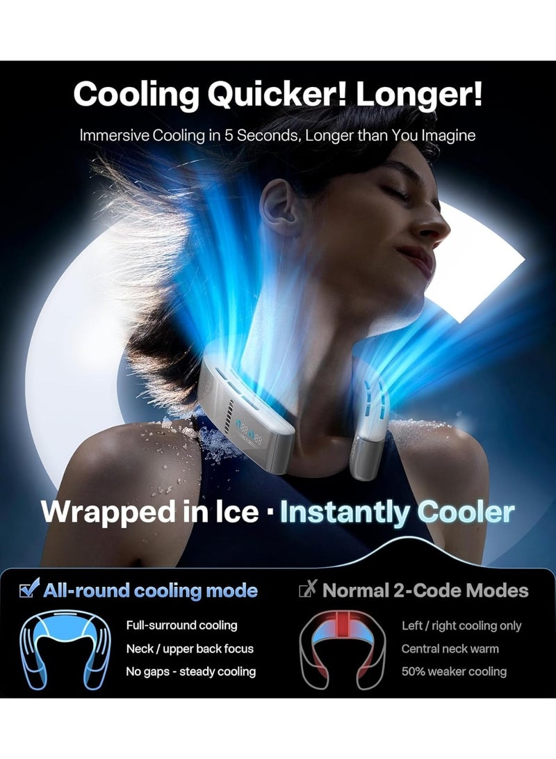 TORRAS 2025 Top Al Neck Fan Air Conditioner Coolify Cyber, Portable Personal Neck Fans that Blow Cold Air, No.1 Dual-Coolest Wind & 720° Immersive Cooling, Rechargeable for Outdoor/Indoor. Gift for Dad - Image 4