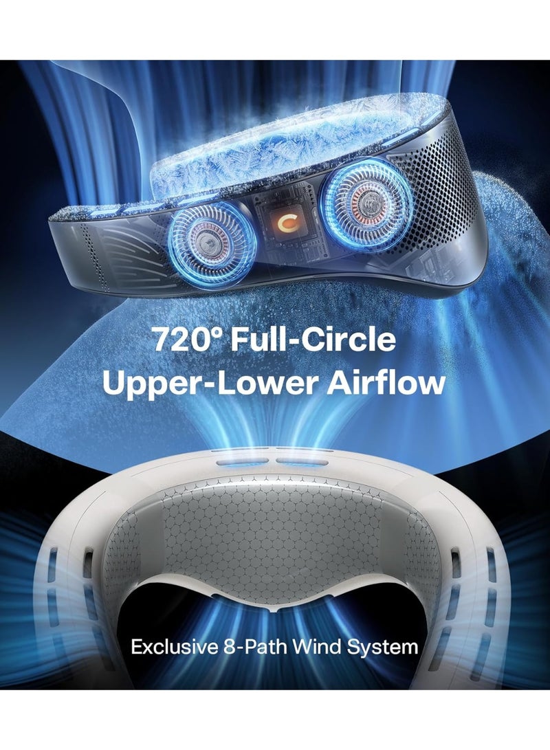 TORRAS 2025 Top Al Neck Fan Air Conditioner Coolify Cyber, Portable Personal Neck Fans that Blow Cold Air, No.1 Dual-Coolest Wind & 720° Immersive Cooling, Rechargeable for Outdoor/Indoor. Gift for Dad - Image 5