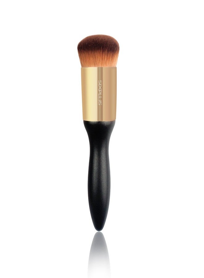 SIXPLUS Makeup Brush For Liquid Rounded Foundation Brush Concealer Makeup Brushs Perfect For Blending Liquid,Buffing,Cream,Sculpting,Mineral Makeup Tools,Black - Image 1