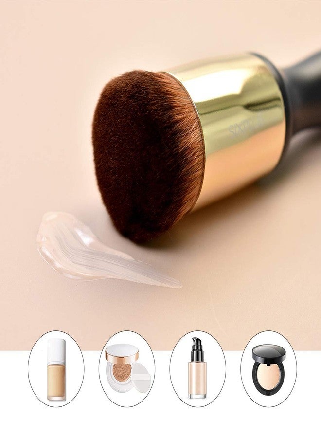 SIXPLUS Makeup Brush For Liquid Rounded Foundation Brush Concealer Makeup Brushs Perfect For Blending Liquid,Buffing,Cream,Sculpting,Mineral Makeup Tools,Black - Image 5