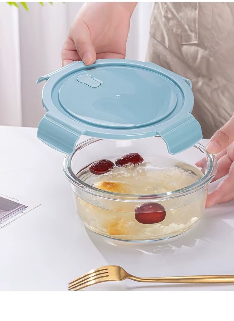 DUNISO - 2Pcs Glass Meal Prep Containers，Leak Proof Lunch Box，Portable Lunch Box and Soup Bowl Set，Food Storage Containers with Lids，Sturdy and Durable，for Microwave, Oven, Freezer and Dishwasher,1000ML，750ML - Image 1