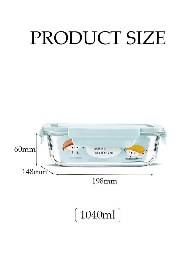 DUNISO - 2Pcs Glass Meal Prep Containers，Leak Proof Lunch Box，Portable Lunch Box and Soup Bowl Set，Food Storage Containers with Lids，Sturdy and Durable，for Microwave, Oven, Freezer and Dishwasher,1000ML，750ML - Image 1