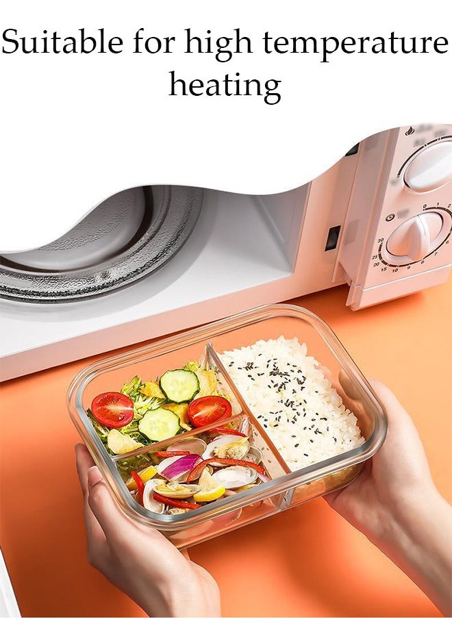 DUNISO - 2Pcs Glass Meal Prep Containers，Leak Proof Lunch Box，Portable Lunch Box and Soup Bowl Set，Food Storage Containers with Lids，Sturdy and Durable，for Microwave, Oven, Freezer and Dishwasher,1000ML，750ML - Image 1