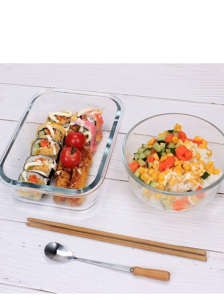 DUNISO - 2Pcs Glass Meal Prep Containers，Leak Proof Lunch Box，Portable Lunch Box and Soup Bowl Set，Food Storage Containers with Lids，Sturdy and Durable，for Microwave, Oven, Freezer and Dishwasher,1000ML，750ML - Image 1