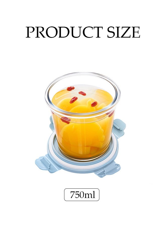 DUNISO - 2Pcs Glass Meal Prep Containers，Leak Proof Lunch Box，Portable Lunch Box and Soup Bowl Set，Food Storage Containers with Lids，Sturdy and Durable，for Microwave, Oven, Freezer and Dishwasher,1000ML，750ML - Image 1