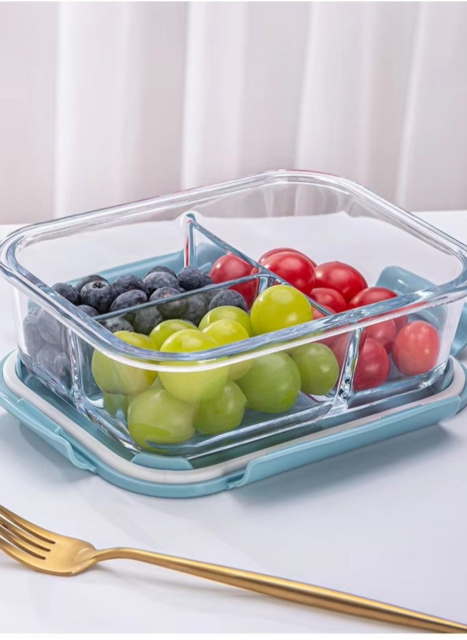 DUNISO - 2Pcs Glass Meal Prep Containers，Leak Proof Lunch Box，Portable Lunch Box and Soup Bowl Set，Food Storage Containers with Lids，Sturdy and Durable，for Microwave, Oven, Freezer and Dishwasher,1000ML，750ML - Image 1