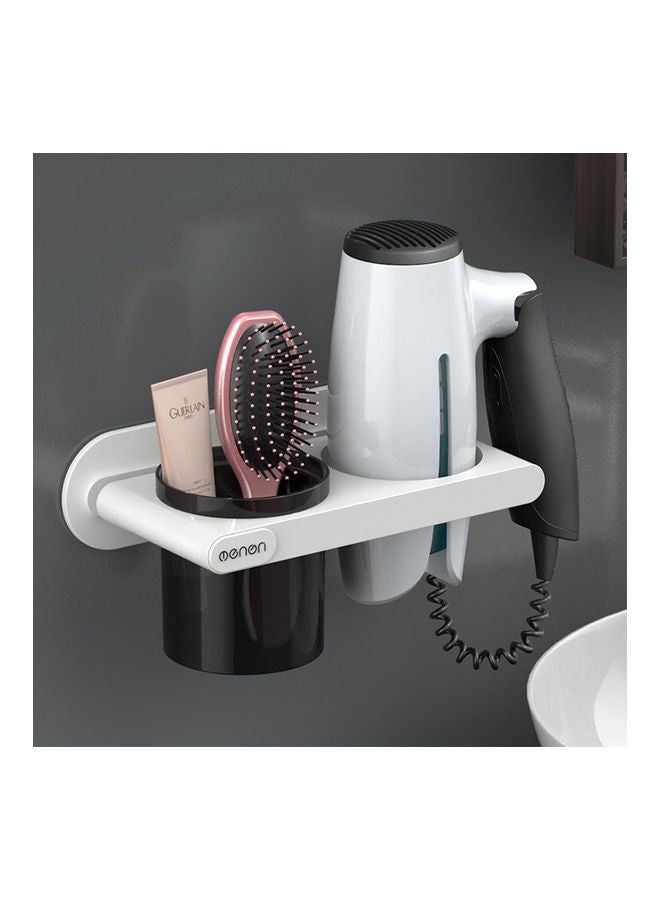 Wall Mounted Hair Dryer Hanging Rack White 22.00x10.00x14.00cm - Image 2