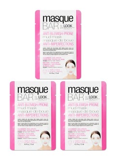 masque Bar masque BAR AntiBlemish Mud Facial Mask 3 Pack Box  Exfoliates Dead Cleanses Hydrates Moisturizes  Improves Skin Texture  Balances Complexion  Calms Redness  Swelling Sooths Irritated Skin 