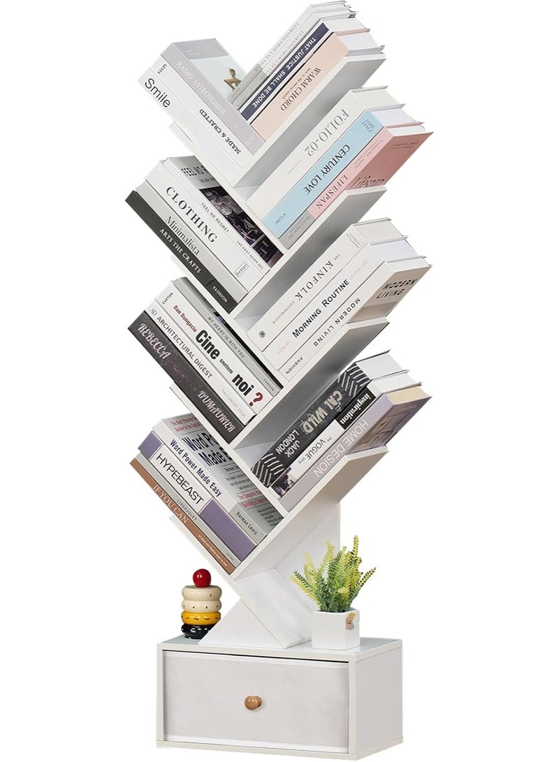 جاد وودز جاد وودز رف كتب من 8 طبقات على شكل شجرة مع درج  - Image 3