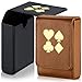 Skylety 2 Pieces Single Deck PU Leather Playing Card Case Holder Black Brown Deck Holder Playing Card Holders for Adults Box Protector Poker Case Fits Poker and Bridge Size for 354x 236 Inch Gard - Image 3